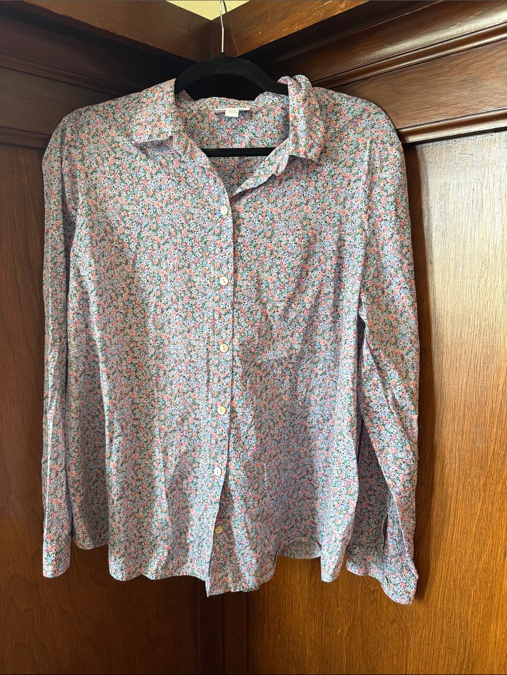 J. Jill Pink Multi Floral Button-Down Shirt